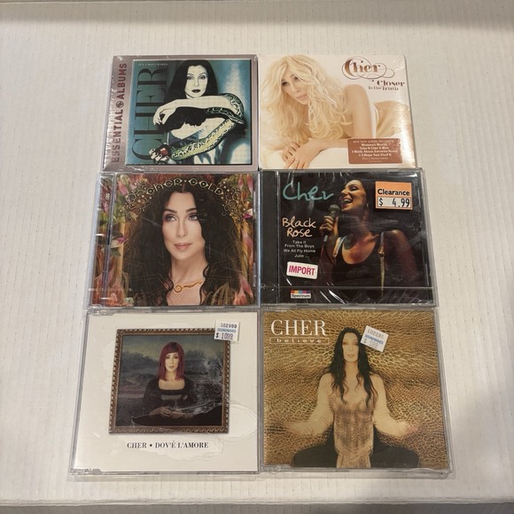 Cher CD Lot 6 SEALED EU IMPORT GERMANY BELIEVE Black Rose GOLD Man's World READ